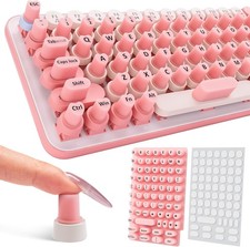 70PCS Raised Keyboard Stickers for Long Nails, Universal Nail - Pink  picture
