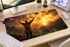 Dark Souls RGB XXL Mouse Pad Gaming Desk Mat Fantasy RPG Bonfire LED picture