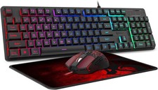 Redragon S107 RGB Gaming Keyboard and 3200 DPI Mouse Combo with Large Mouse Pad picture