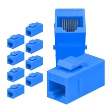 RJ45 Inline Coupler Cat7 Cat6 Cat5 Keystone Female Ethernet Connector 10 Pack picture