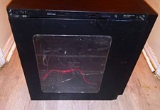 Newegg Brand Rosewill Mid Tower Clear Window Case Black Side Blue LED fans picture