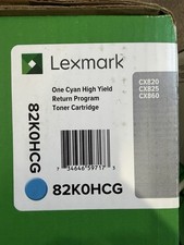 (1) Genuine Lexmark 82K0HCG Cyan High Yield Toner CX820 CX825 CX860 Sealed OEM picture