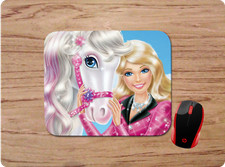 BARBIE & HORSE - BEAUTIFUL MOUSE PAD DESK MAT - HOME SCHOOL OFFICE GIFT - CUSTOM picture