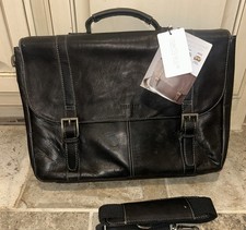 Heritage Black Leather Briefcase Laptop Case Model 827690 New With Tags picture