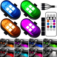 Upgraded Wireless LED Lights for Car, Rechargeable Interior Car Lights 4pcs picture