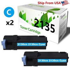2PK DE2135 2135 Toner Cartridge 2130 2135 Laser Printer CYAN picture