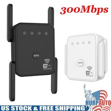 US Plug Wireless Internet Repeater WiFi Extender Booster 2.4GHz 300Mbps Speed picture