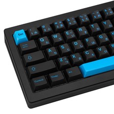 126 Keys Black Blue Japanese Keycaps Cyberpunk Theme PBT Cherry Custom Set picture