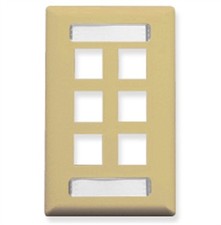 ICC FACEPLATE ID 1-GANG 6-PORT IVORY IC107S06IV UPC 633758016155 picture
