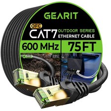 Cat7 Outdoor Ethernet Cable 75ft Sftp Shielded Foil Twisted Pair Pure Copper L picture
