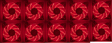 Enermax 80mm x 25mm Twister Bearing Red LED Computer Case 3-pin Fan (Set of 10) picture
