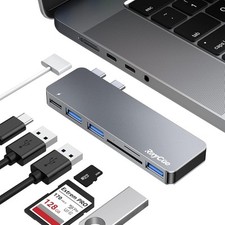 RayCue USB C Hub Adapters for MacBook Pro/MacBook Air M1 M2 M3 2023 2022 Gray  picture