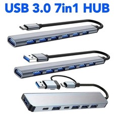 1pc 7-in-1 USB-C Hub Adapter with USB 3.0 & Dual USB-C Ports - USB Distributor picture
