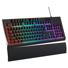 OMOTON Gaming Keyboard with Magnetic Wrist Rest wired picture