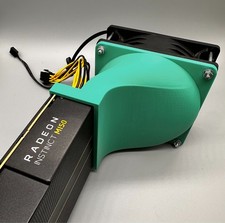 120mm GPU COOLING SHROUD W/ INDUSTRIAL FAN AMD RADEON MI60 MI50 MI25 (USA) picture