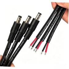 16AWG DC5521 Power Cable, 5.5mm x 2.1mm Male Barrel DC5521 male 3.3ft Black picture