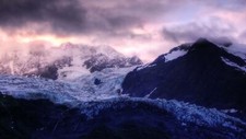 Landscape mountains clouds snow nature glacier sky Custom Gaming Mat Desk picture