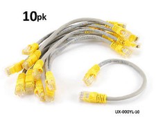10-PACK 6 inch CAT5e Crossover Ethernet RJ45 Patch Cable, CablesOnline UX-000YL picture
