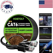 100 ft Cat 6 Outdoor Ethernet Cable - Waterproof & Weatherproof Direct Burial picture