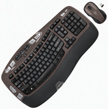 Logitech MK550 Comfort Wave K350 Otter Brown Wireless Ergonomic Keyboard M510 picture