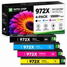  972X 4Pack Ink Cartridge For 972X PageWide Pro 477dw 577dw 452dw 477dn 452dn picture