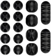 Cable Organizer Clips 16 PCS – High Quality Self Adhesive Cord Holder for Desk, picture