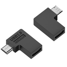 90 Degree Right Angle USB C Female To Micro USB Male Data Adapter 2 PCS picture
