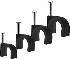 Cable Nails Clips, 400 Pcs, 4Mm 6Mm 8Mm 10Mm, Wire Wall Clips, Black picture