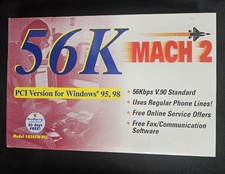 56K MACH 2 Internal Data/Fax Modem PCI Version Windows 95,98 A56FW New Sealed  picture