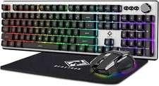 Beastron Colorful Backlit Gaming Keyboard + Mouse & Mouse pad, Multimedia knob picture