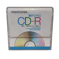 Memorex CD-R 10 pack 52x 700 mbps 80 minute blank CD with Cases NEW picture