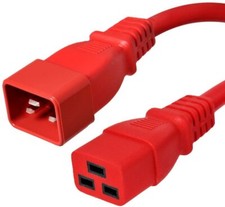 5 PACK LOT 8ft IEC C20 - C19 Red Power Cord 12AWG 20A/2500W 100-250V 2.4M picture