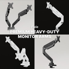 Pixio PS2D Dual and PS2S Single Heavy-Duty Monitor Arms 75x75mm 100x100mm picture