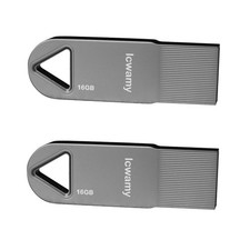 16GB USB Flash Drive 2 Pack - Black Metal Mini Thumb Drive picture
