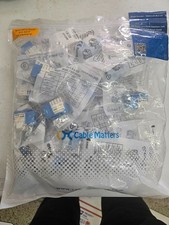 50 NEW Cable Matters Cat6 RJ45 Keystone Jacks Blue 180005X25-BLU 2x 25 Pack picture