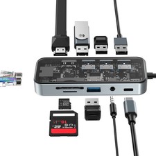 10 in 1 Type-C Docking Station PD 100W 3.5mm Audio USB 3.0 2.0 Card Reader picture