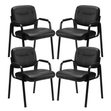 Waiting Room Chairs Set of 4 Side Guest Conference Black OLIXIS picture