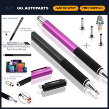 2-in-1 Precision Disc Stylus for Touch Screens - 2 Pcs, 4 Replaceable Tips, Blac picture