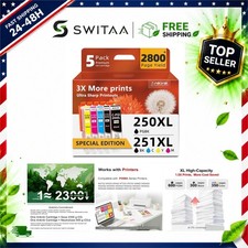 Ankink 250 251 Ink Cartridges Combo Pack for Canon PGI-250XL CLI-251XL 5-Pack picture