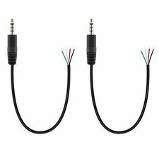 5 PC 1 FT  3.5mm Male Plug Bare Wire TRRS 4 Pole Stereo 1/8