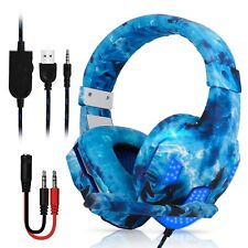 3.5mm Gaming Headset Stereo Bass Surround Mic Headphones for PC PS5 PS4 Xbox One picture