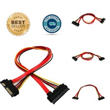Slimline 22-Pin SATA Extension Cable - Male to Female Data & Power Combo 50cm picture
