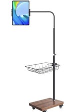 Adjustable Floor Tablet Stand Rolling Base Gooseneck Mount Indoor New picture
