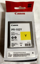 Printer Ink Cartridge Canon PFI-102Y Yellow Ink Tank ImagePROGRAF Sealed picture