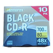 Memorex Black CD-R 80 Min 700 MB 48x Speed CD Recordable  10 Pack picture