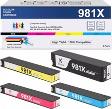 981X Ink Cartridge 4 pack XXL L0R12A L0R09A L0R10A L0R11A for PageWide 556 556dn picture