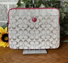 NWOT COACH 62517 POPPY SIGNATURE METALLIC UNIVERSAL SLEEVE TABLET IPAD COVER picture
