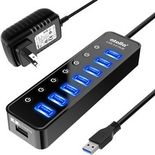 Elegant 7-Port USB 3.0 Hub with Smart Charging & Individual Switches for Mac picture