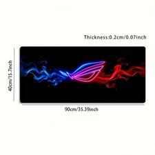 1 Large Gaming Mouse Pad with Neon Logo Red Blue Smoke Esports Style Cool Desi picture