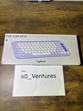 New Sealed Logitech POP ICON Keys Wireless Bluetooth Keyboard Lilac Ships Free picture